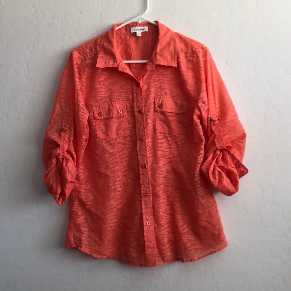 Calvin Klein Women’s Orange Long Sleave Size M